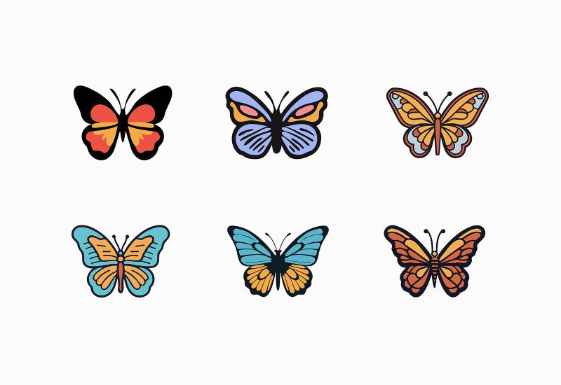 Free vector butterflies collection