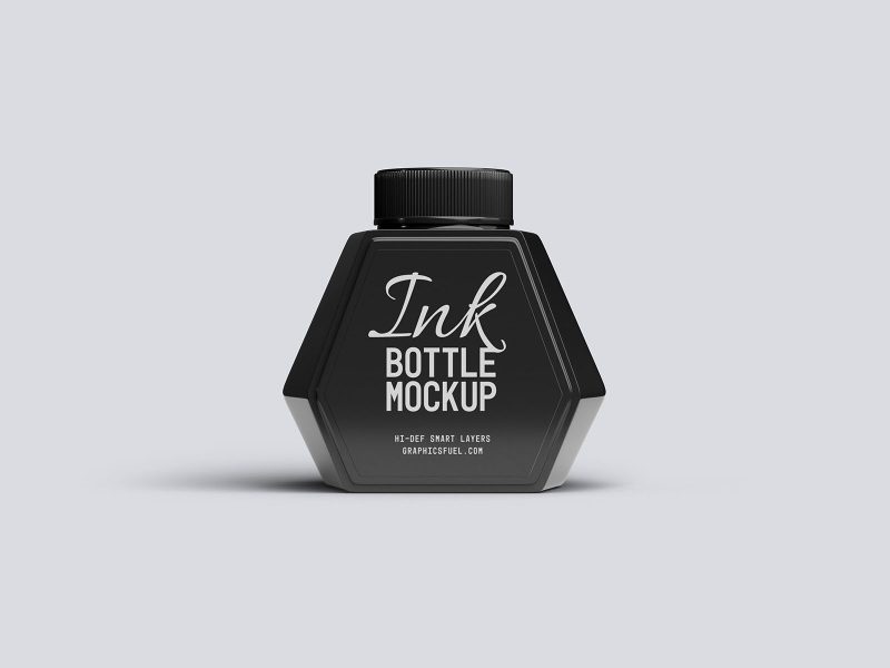 Free ink bottle mockup template
